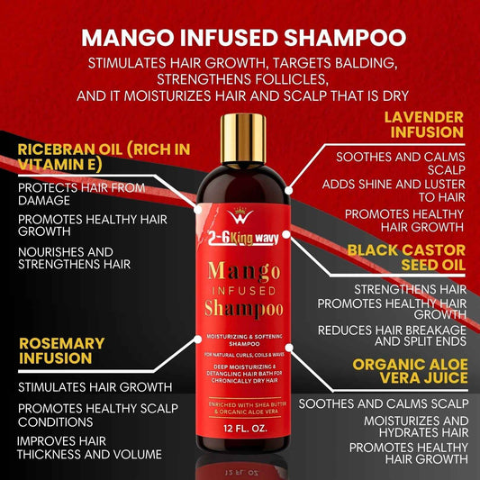 Mango Moisturizing Shampoo for Waves & Coarse Hair (Shampoo Bottle)