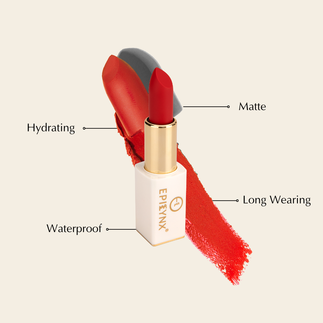 Vegan Matte Lipstick for Dry, Thinning Lips – Hydrating, Won't Bleed Into Lip Lines, Gluten-Free