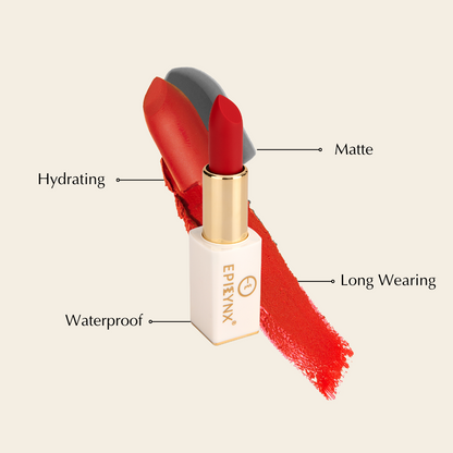 Vegan Matte Lipstick for Dry, Thinning Lips – Hydrating, Won't Bleed Into Lip Lines, Gluten-Free