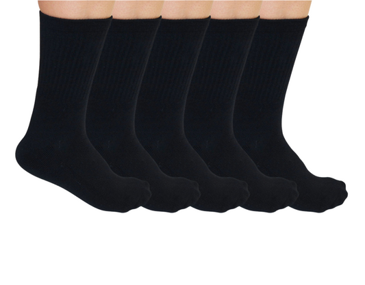 3/4 Crew Black Bamboo Viscose Socks Unisex - 5-pack - Shaketea