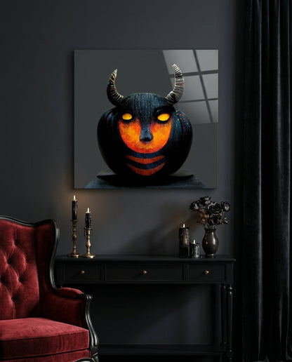 Evil Pumpkin Glass Wall Art | Designers Collection - Shaketea