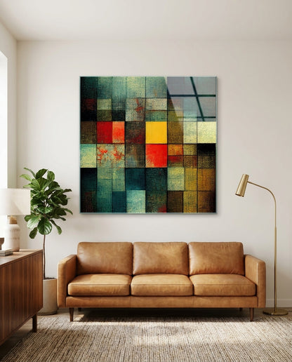 Blocks Glass Wall Art  || Designers Collection