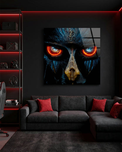 Anger in the Eyes Glass Wall Art  || Designers Collection