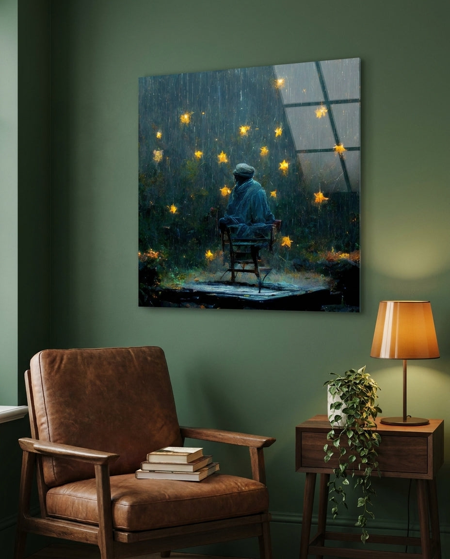 Raining Stars Glass Wall Art  || Designer Collection