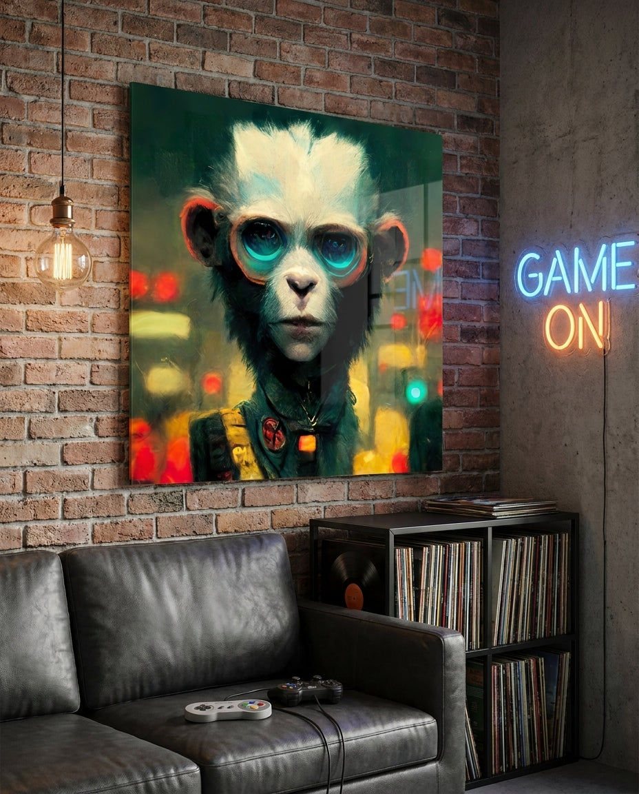 The Monkey Glass Wall Art  || Designer Collection