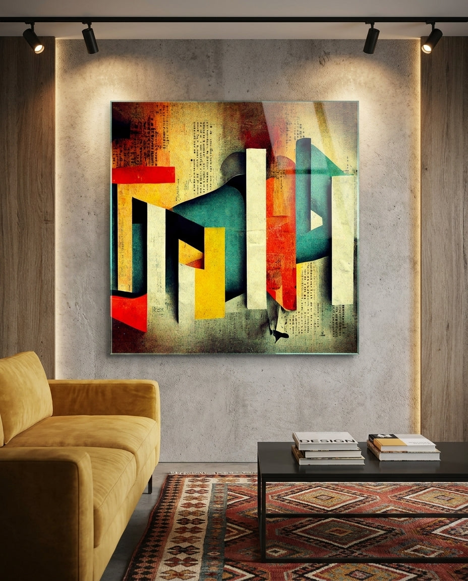 Lost Alphabet Glass Wall Art  || Designer Collection