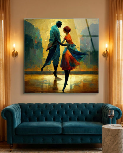 Dancing in the Rain Glass Wall Art  || Designers Collection