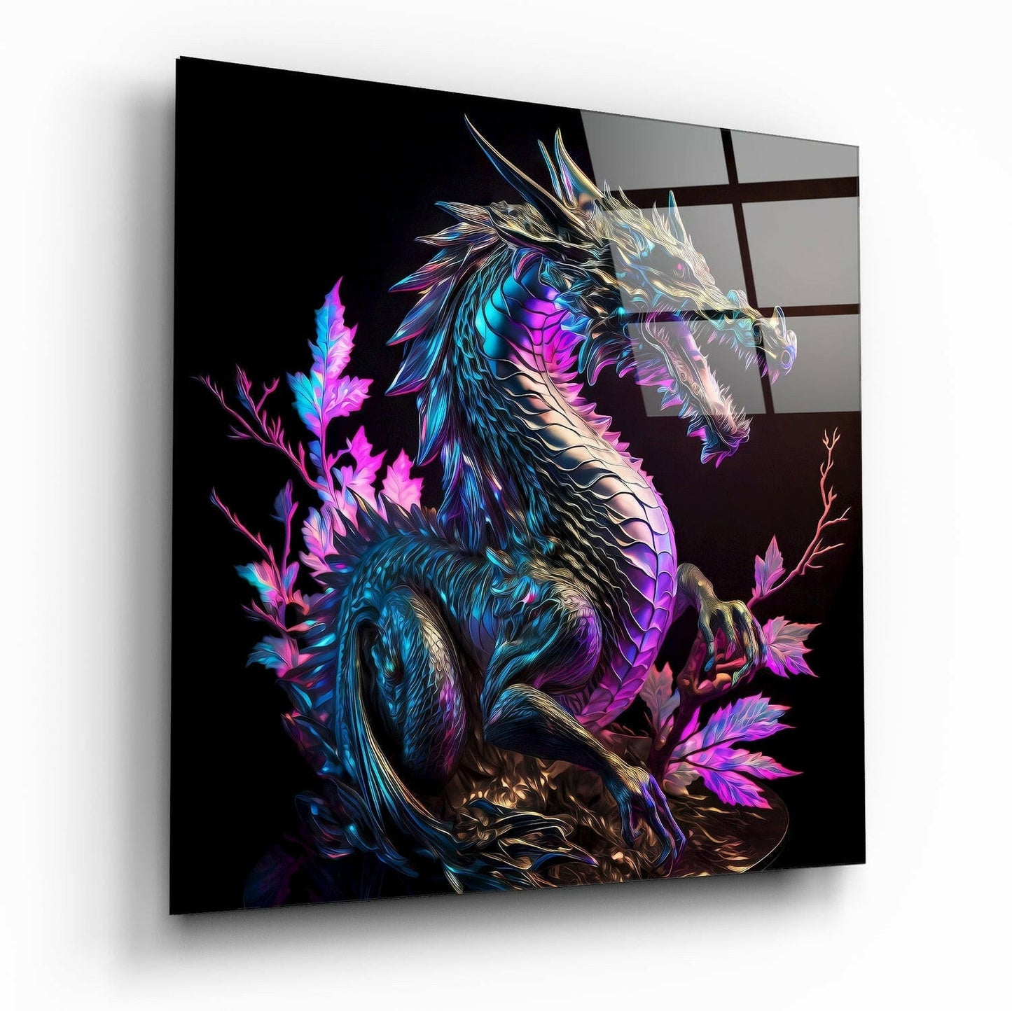 Dragon's Anger Glass Wall Art  || Designers Collection