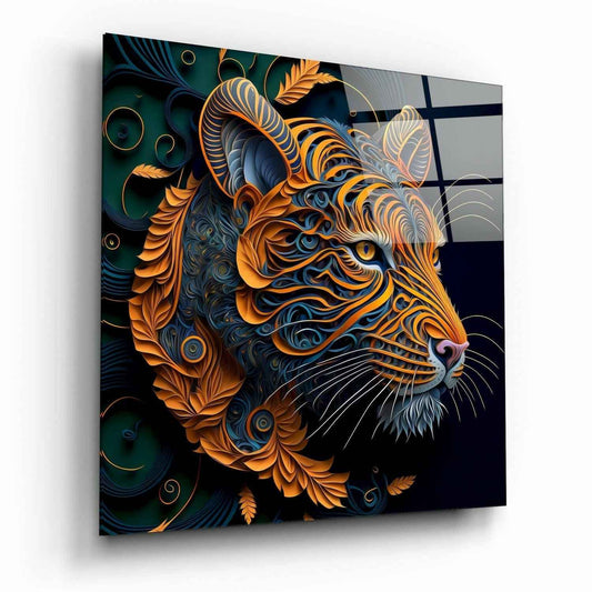 Tiger Glass Wall Art  || Designers Collection