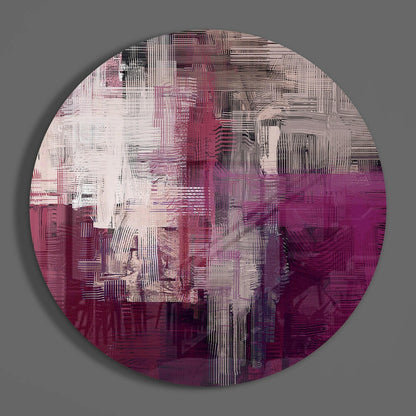 Magenta Woven Crosshatch Glass Wall Art
