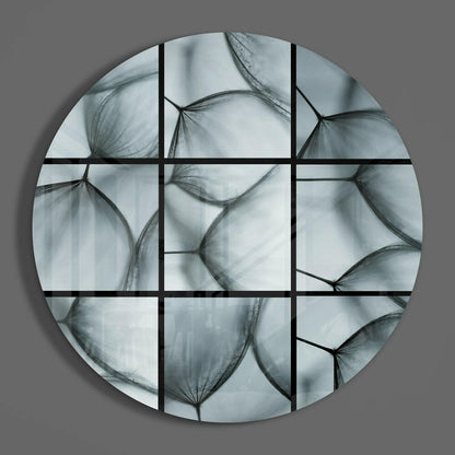 Dandelion Seed Macro Gray Glass Wall Art