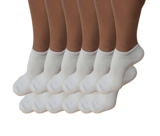 No Look Anklet Bamboo Viscose Socks Unisex Natural Color - 12-pack - Shaketea