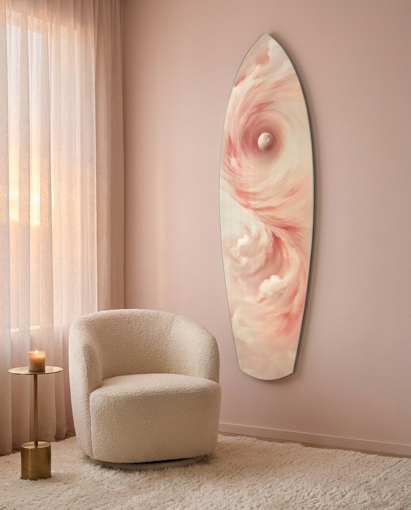 Pinky Swirl Glass Wall Art