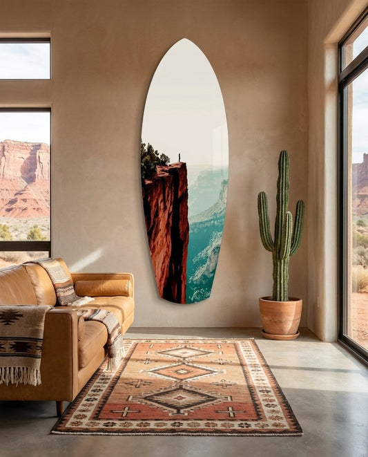 Red Rock Canyon Lone Hiker Glass Wall Art