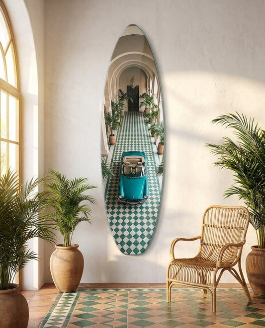 50s Vintage Garage Glass Wall Art
