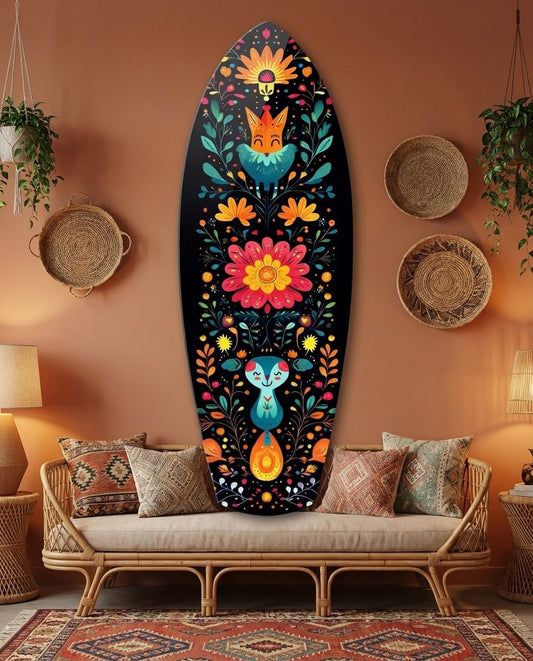 Fox and Rabbit Glass Wall Art