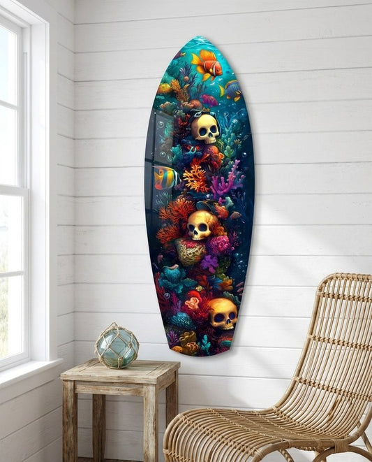Coral Depths Skulls of the Sea Glass Wall Art