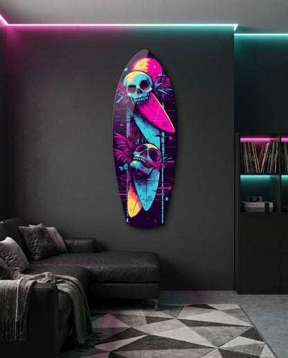 Addicted to Surfing Glass Wall Art
