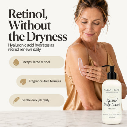 Retinol Body Lotion, 8 oz — Grass-Fed Tallow, Niacinamide, Shea, Jojoba, & Hyaluronic Acid - Shaketea