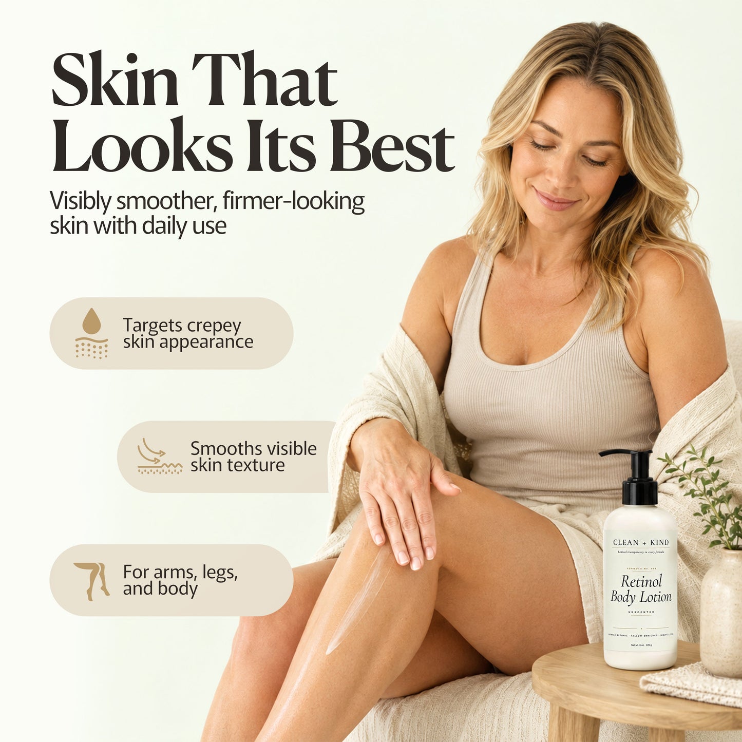 Retinol Body Lotion, 8 oz — Grass-Fed Tallow, Niacinamide, Shea, Jojoba, & Hyaluronic Acid - Shaketea