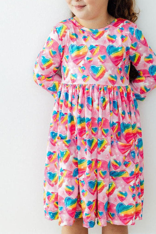 Sugar & Spice 3/4 Sleeve Pocket Twirl Dress - Shaketea