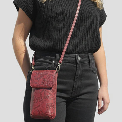 Premium Floral Tote Bag Vegan Leather Large With Crossbody Pouch