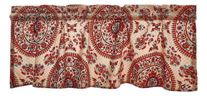 Tache Bohemian Desert Medallion Boteh Paisley Taupe Window Valance (TJ3502)
