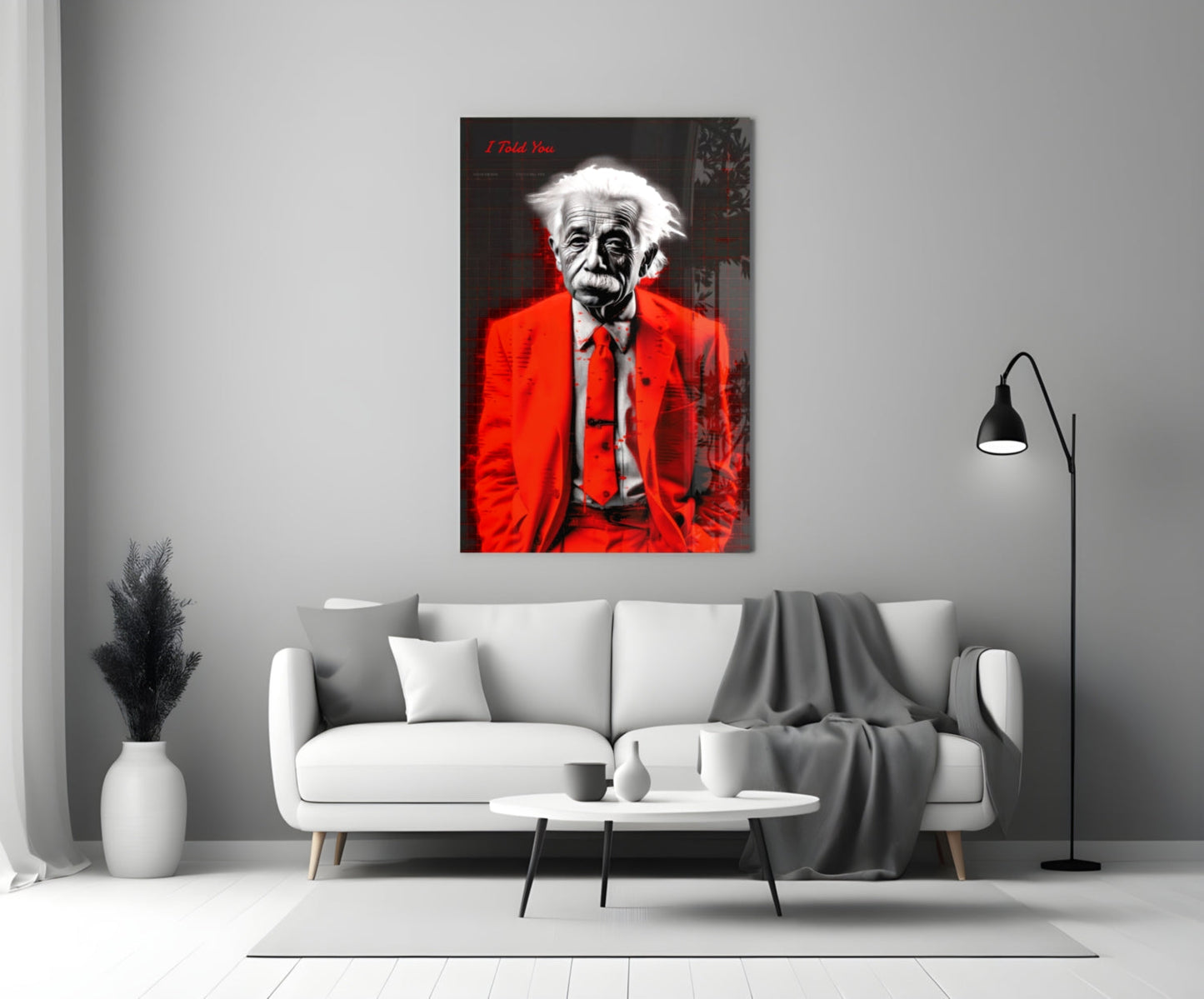 Red Suit I Told You Professor Glass Wall Art