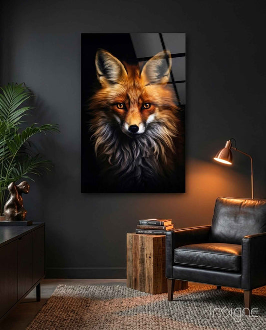 Eyes of the Fox Glass Wall Art || Designer Collection