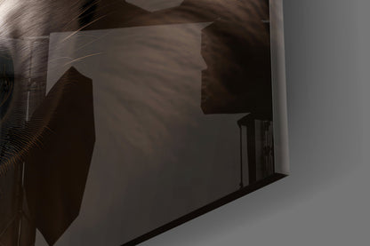 The White Wolf's Gaze Glass Wall Art || Designer Collection