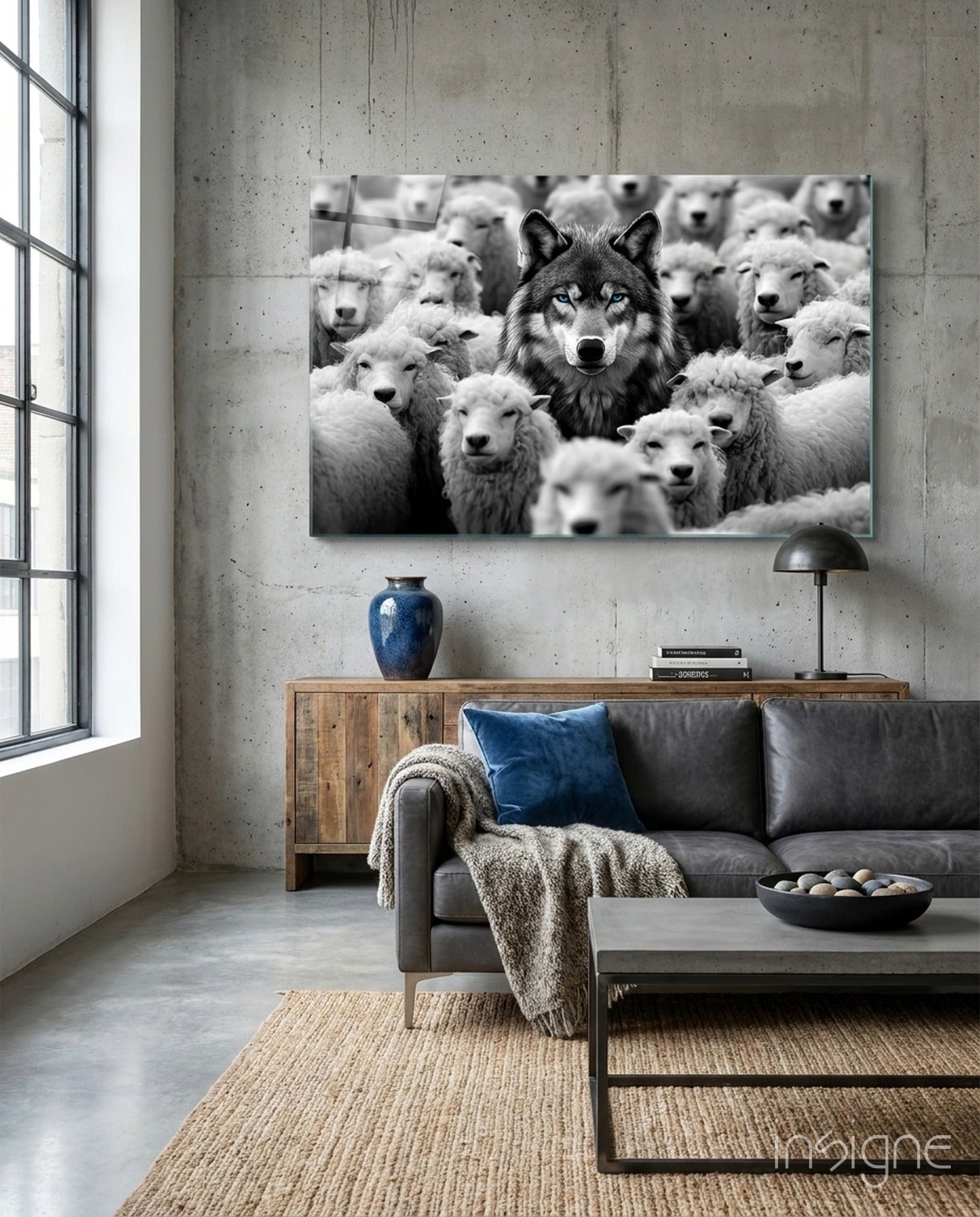 Wolf in Sheep's Clothing Glass Wall Art || Designer Collection