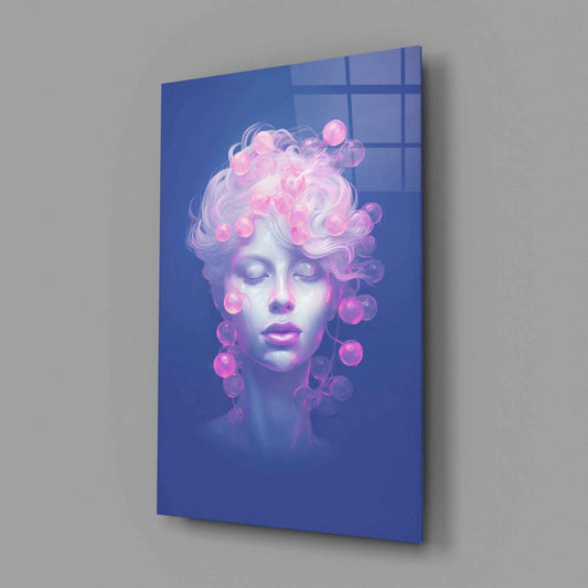 Cobalt Blue Bubble Halo Muse Glass Wall Art