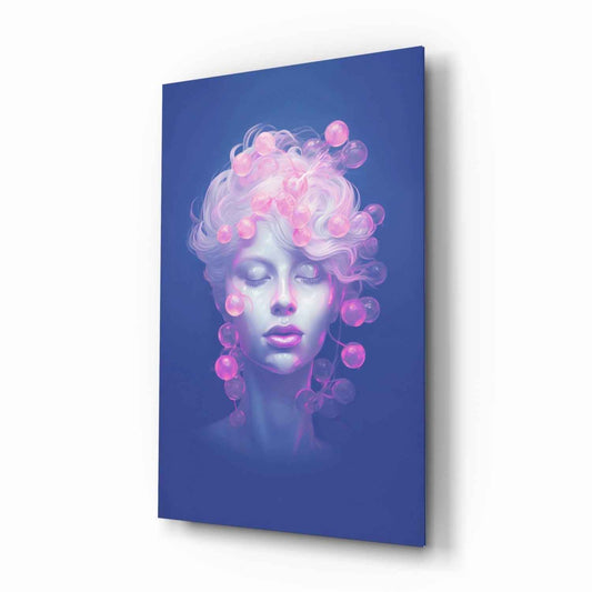 Cobalt Blue Bubble Halo Muse Glass Wall Art