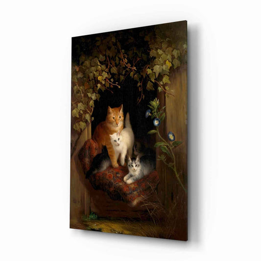 Family in the Window Glass Wall Art || Designer Collection