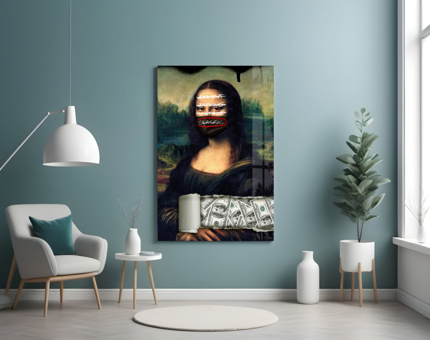 Modern Mona Lisa Glass Wall Art || Designer Collection