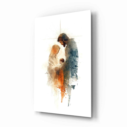 Holy Family Glass Wall Art || Designer Collection