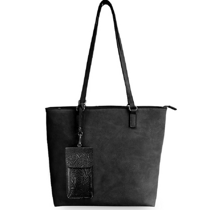 Techy Tote Bag Vegan Leather Large with Touch Screen Purse