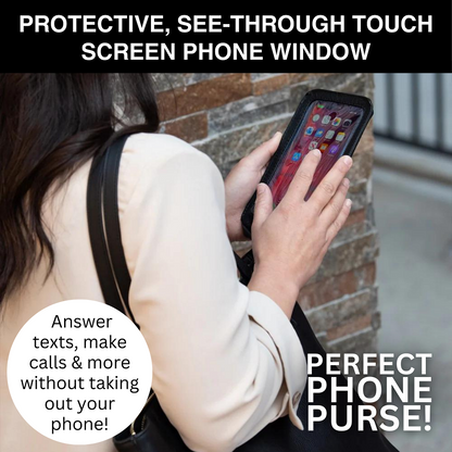 Techy Tote Bag Vegan Leather Large with Touch Screen Purse