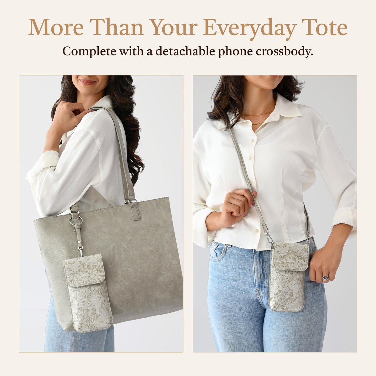 Floral Tote W/Crossbody
