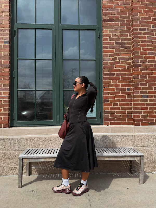 Midi Skate Skirt with Pockets