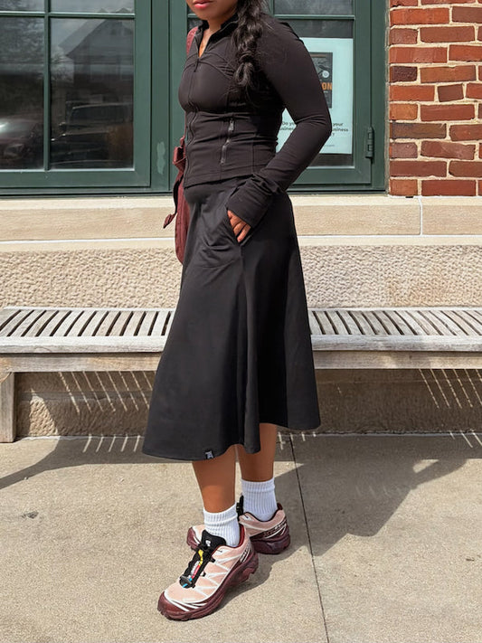 Midi Skate Skirt with Pockets