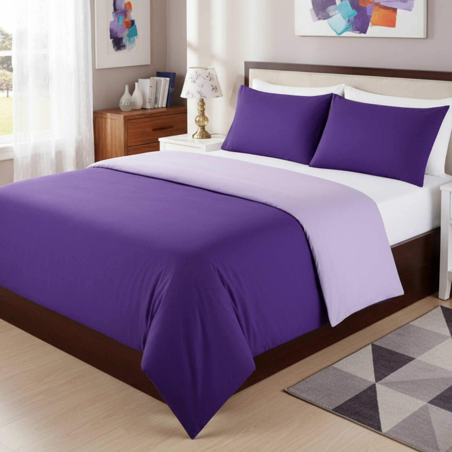 Tache Dark Purple & Lavender Reversible Duvet Cover Set (DC36PC-PP)