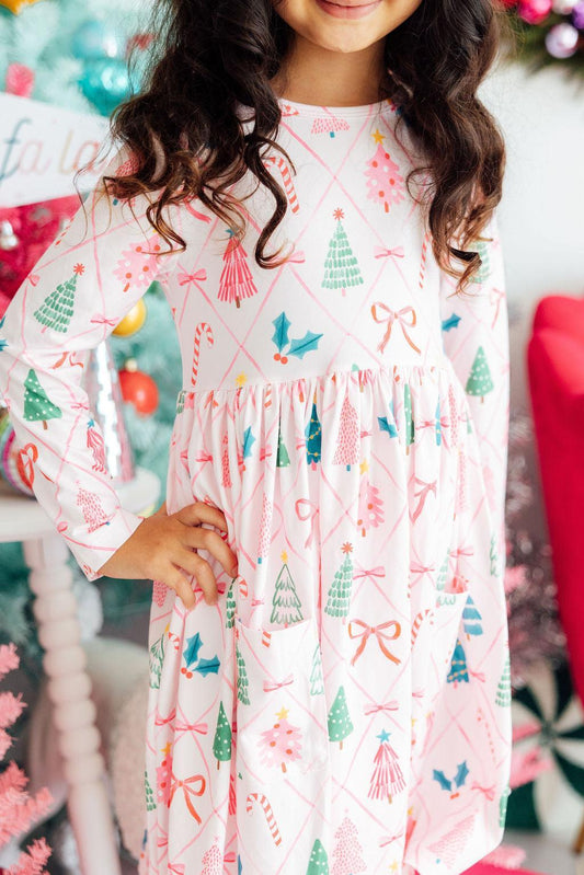 Very Merry L/S Pocket Twirl Dress - Shaketea