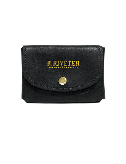 Ida Mini | Signature Black Leather Card Holder Wallet