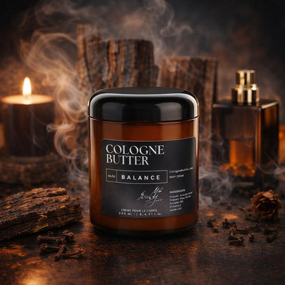 BALANCE – Luxury Fragrance Body Butter | Coffee, Dark Chocolate & Sandalwood Cologne Scent Moisturizing Skin Butter | Cologne Butter
