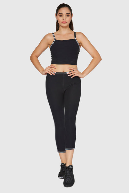 Bias Stripe Sculpting Crop Top Made in USA