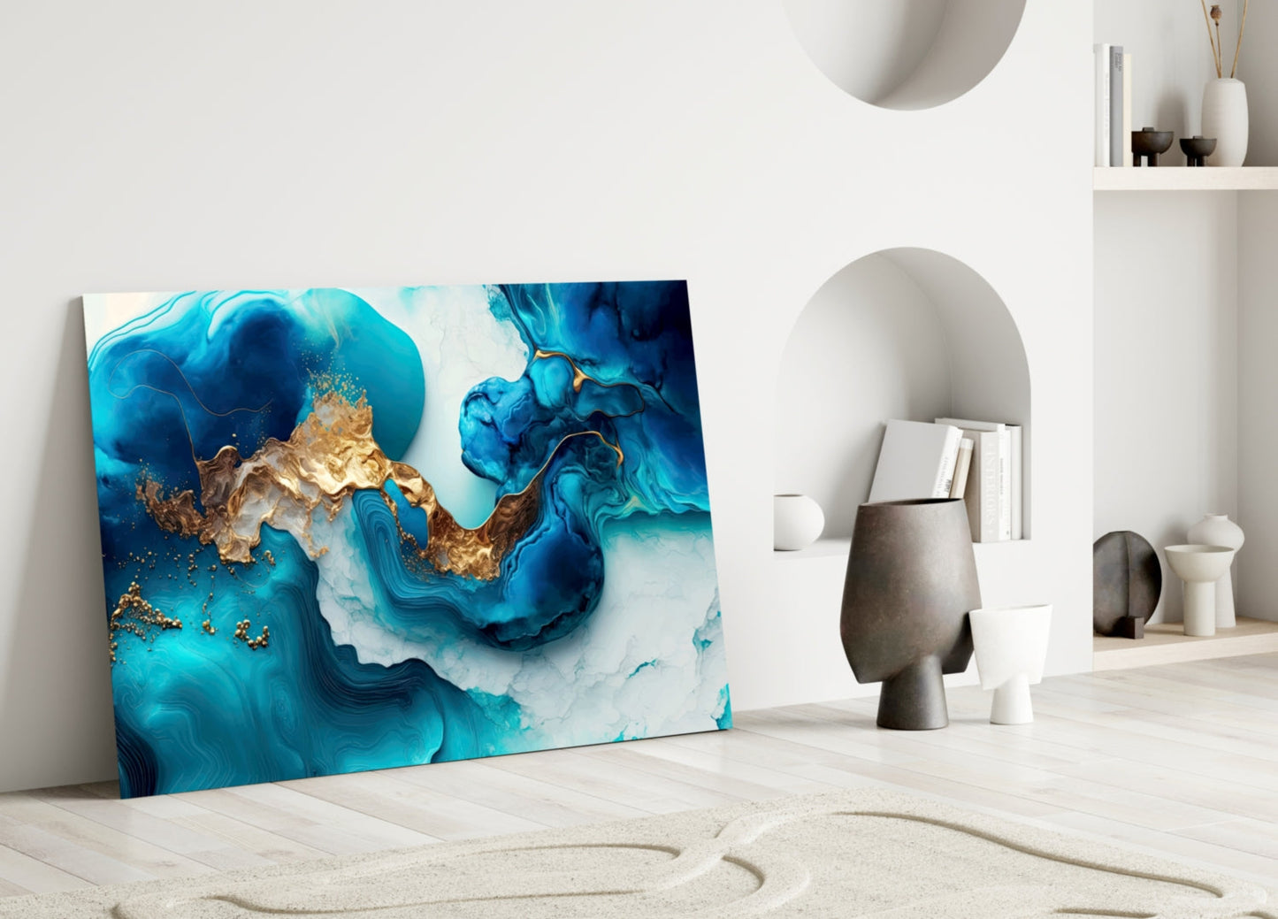 Ethereal Ocean Waves Glass Wall Art