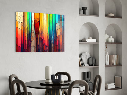 Cracked Rainbow Mosaic Glass Wall Art