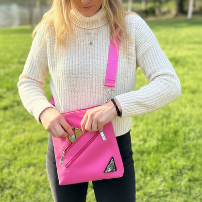 Zoe RFID Crossbody Phone Purse Vegan Leather Fits 7 Inches Touch Screen