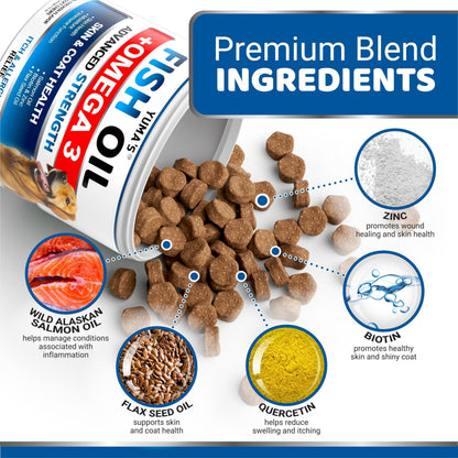 Omega-3 Fish Oil for Dogs 170 Chews Skin & Coat Supplement